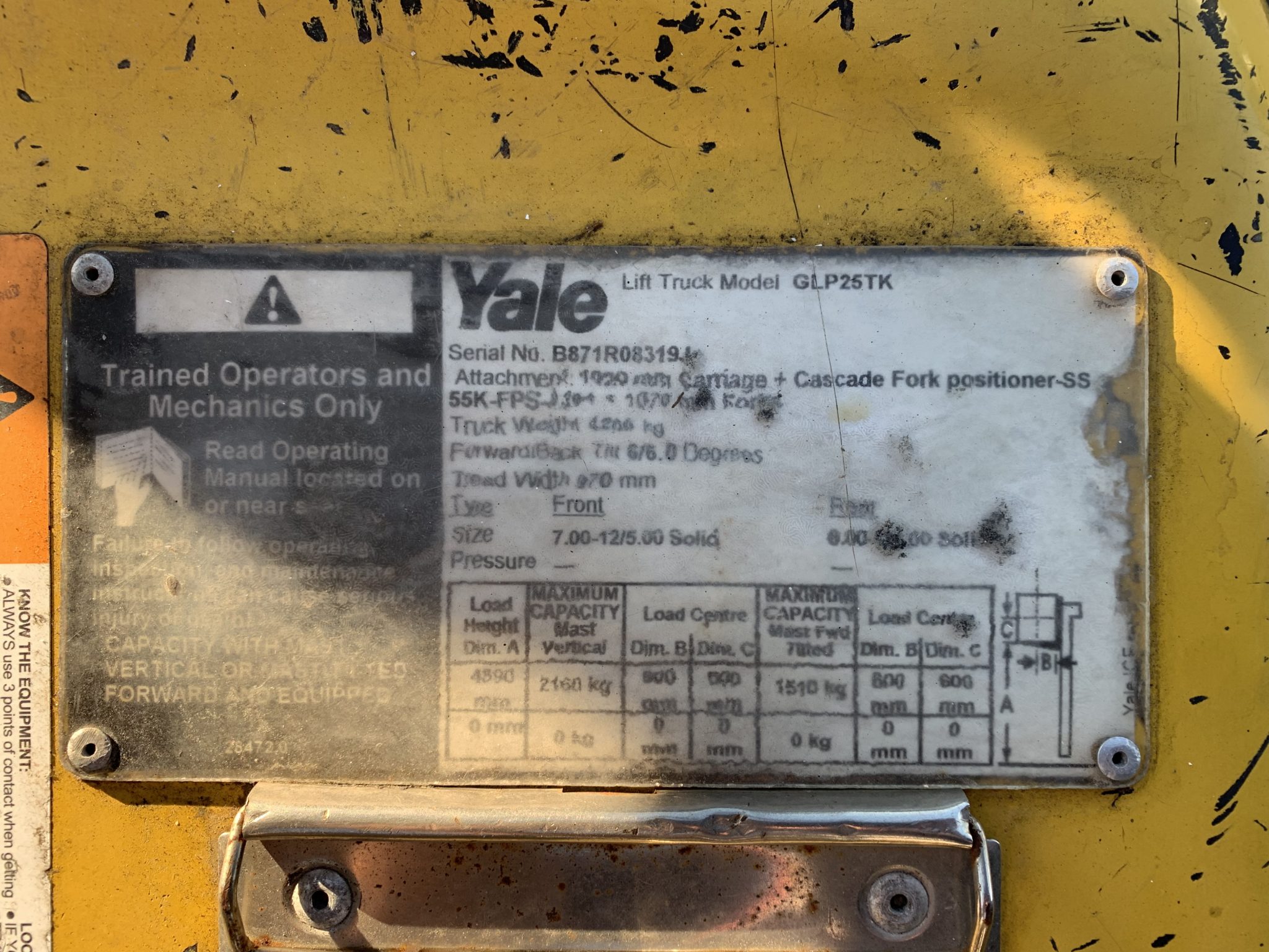 Yale used forklift - GLP25TK w/ Sideshift & Fork Positioner - Image 5